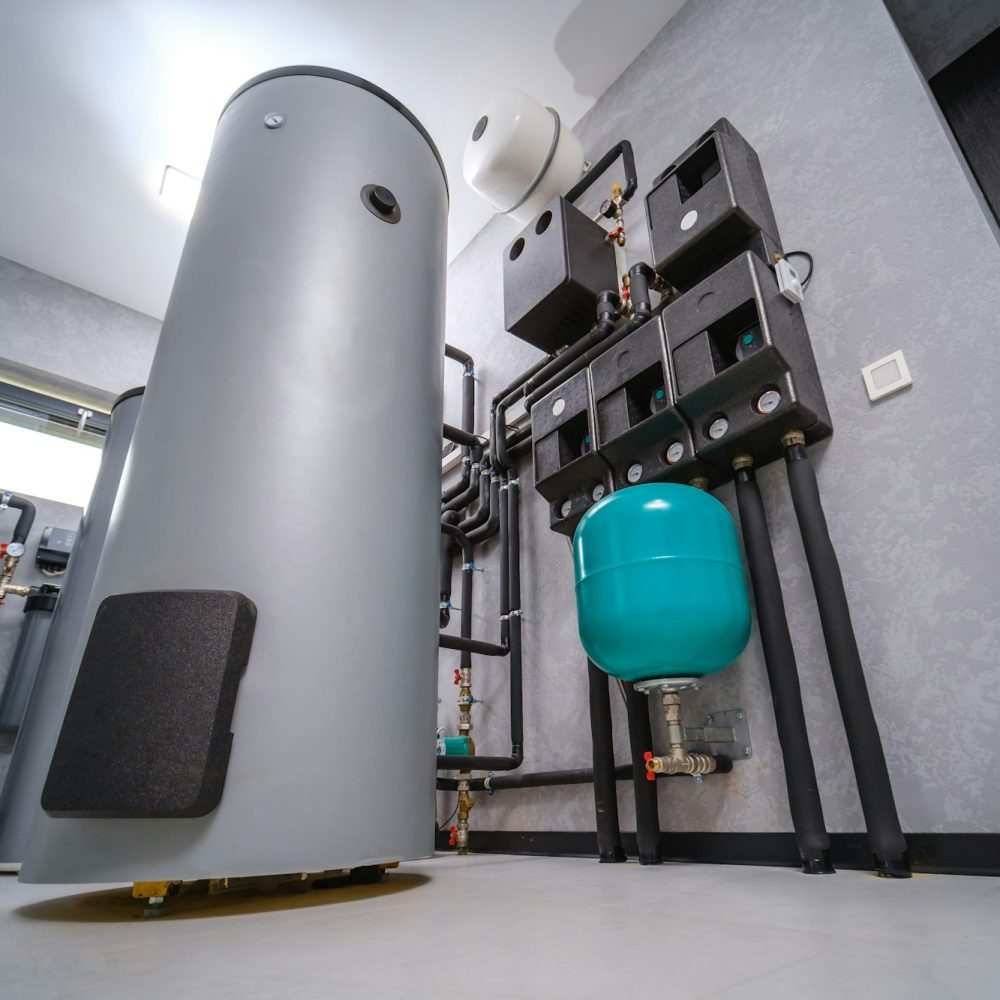 Modern electric boiler room in the house